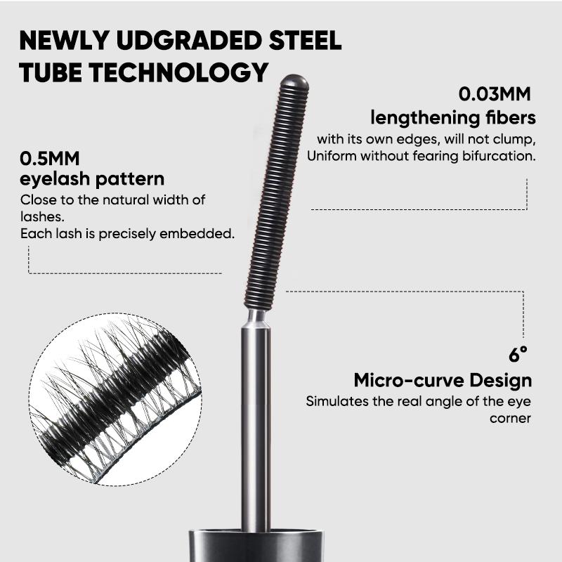 Judydoll 3D Curling Eyelash Iron Mascara, Black & Brown, Curling & Lengthening, Long-Lasting Formula, Waterproof, Smudge-Proof, 24-Hour Wear, Natural Extension and Thickening Effect, Ultra Fine Volumizing Mascara, Cosmetics Tools, Christmas Makeup