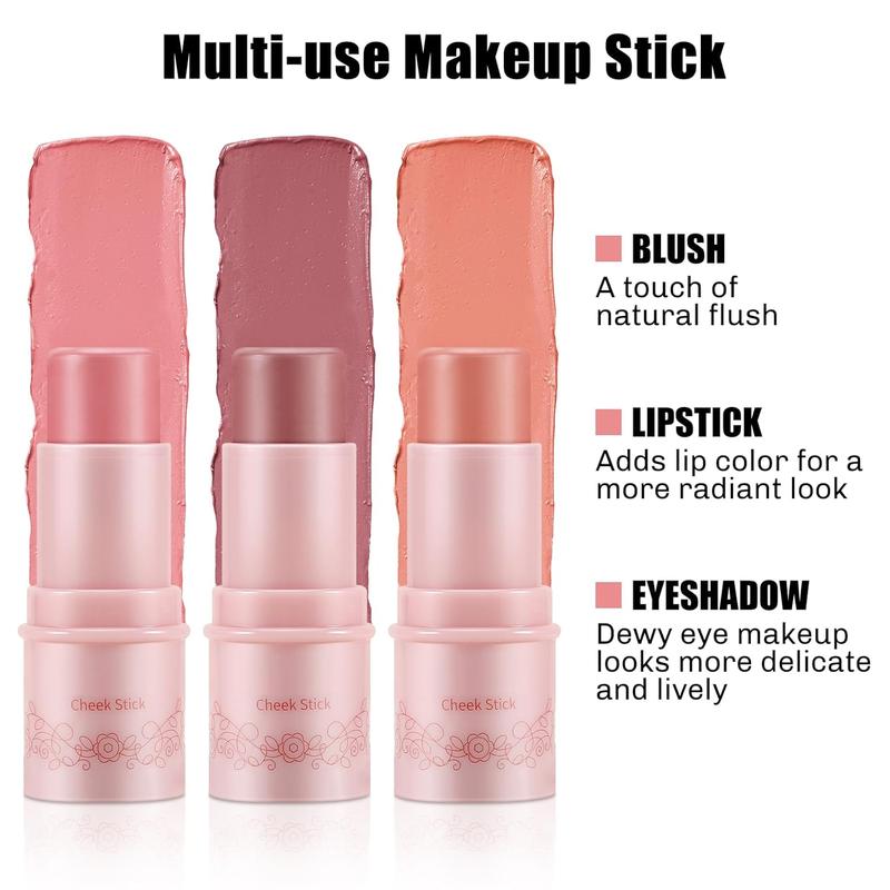 Cream Blush Stick Makeup for Cheeks - Multi-use Matte Cheek Wand Creamy Blusher for Radiant Look - Cosmetic