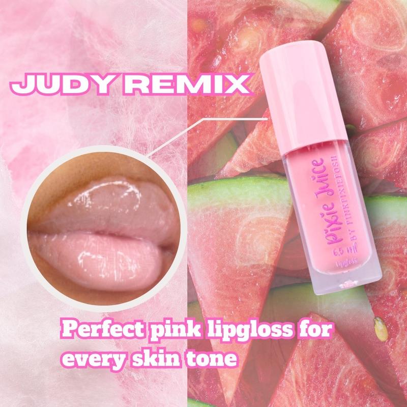 Pink Pixie Makeup: Glossy Soft Pink Lipgloss, Watermelon Flavored Lip Care Moisturizing