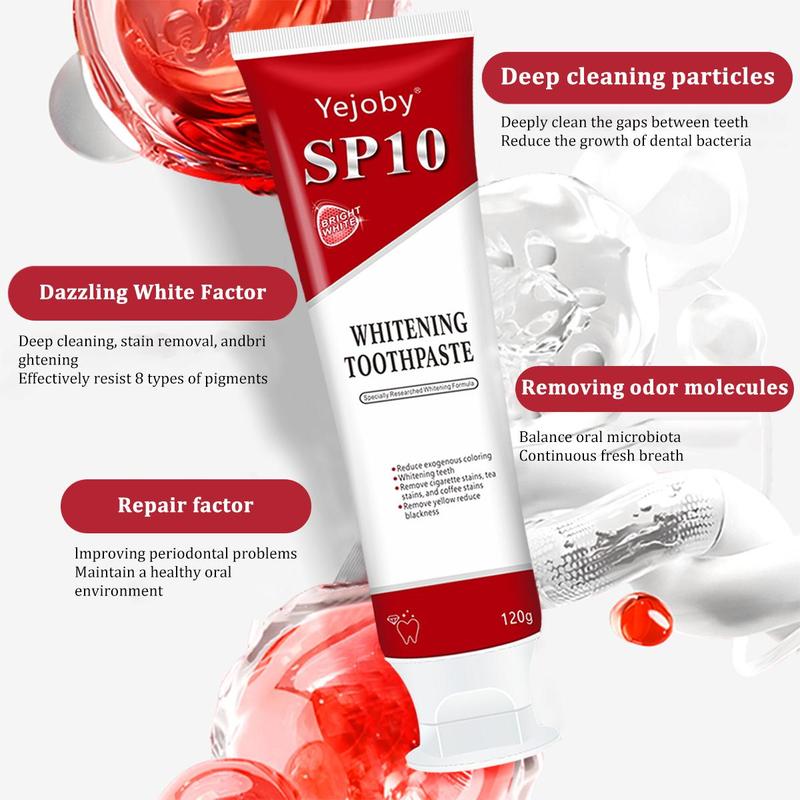 (3 Counts only 12$) SP-10 whitening Toothpaste, Super sp10 brightening Oral probiotic, sp 10 Bright White Toothpaste for Stain Removing, Fresh Breath & Teeth Health  Whitening Solution Effect is better than SP-7 and SP-8,SP-6 SP-4 sp-6 sp8 sp6 sp4 SP-10