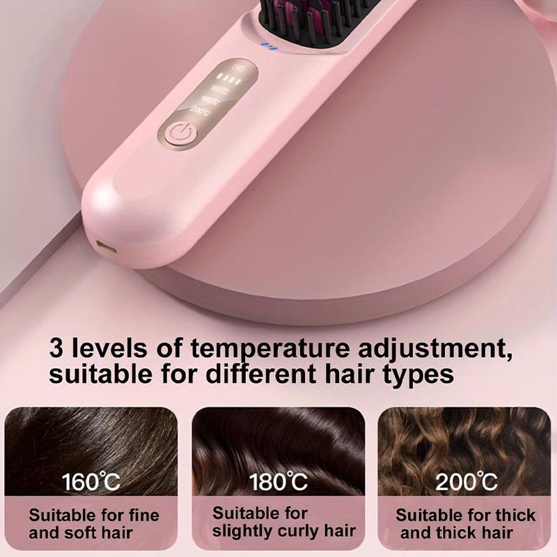 Portable Hair Straightening Comb, Multi-purpose Straightening Comb for Travel, Mini Hot Comb, Hair Styling Tool for Women and Men, Christmas Gift