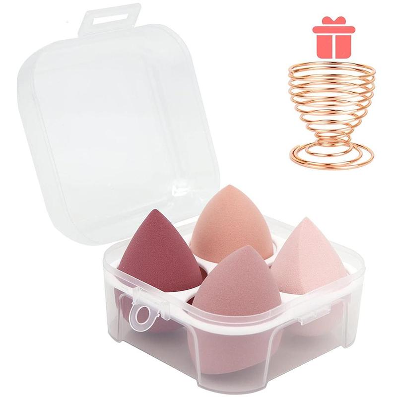 Makeup Sponge Set, 4 Counts Beauty Sponge Mixing Blender With 1 Count Storage Box, Perfect For Cream, Powder And Liquid