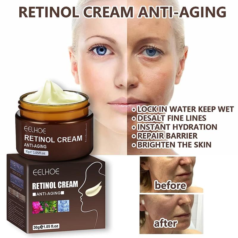 EELHOE Retinol Face Cream, Anti Aging, Hydrating, Firming, Revitalizing, with Hyaluronic Acid Vitamin E Hexapeptide, Moisturizer, Tightening, and Deep Hydration Skincare Comfort Skin Repair Moisturizing Moisture