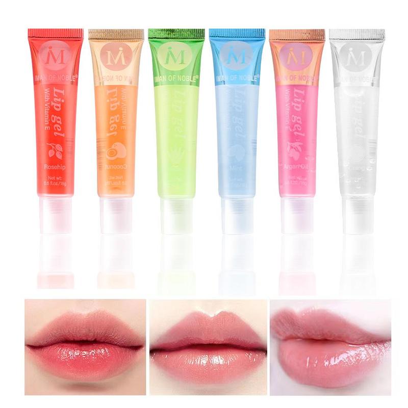 Moisturizing Clear Lip Gloss, 6 Counts set Hydrating Lip Oil, Coconut Flavor Lip Oils Gift Set, Lip Care Product for Women & Girls