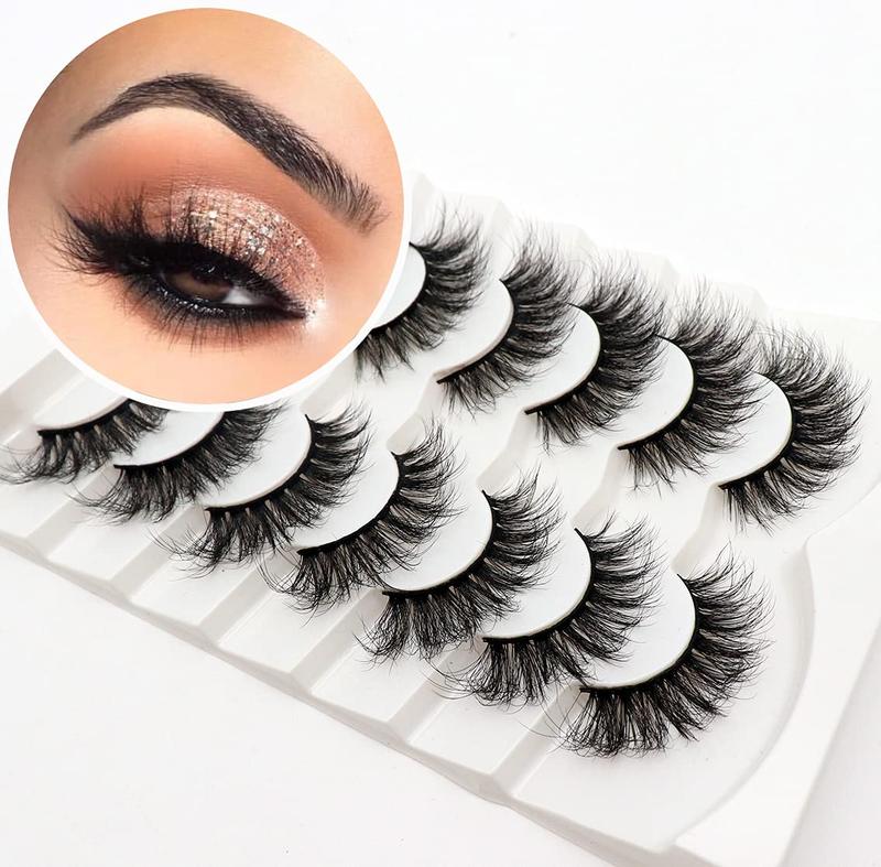 Bling Hair 5 pairs False Eyelashes 8-16mm Natural Look Volume Lashes Wispy Fake Long Lashes Makeup Cosmetic