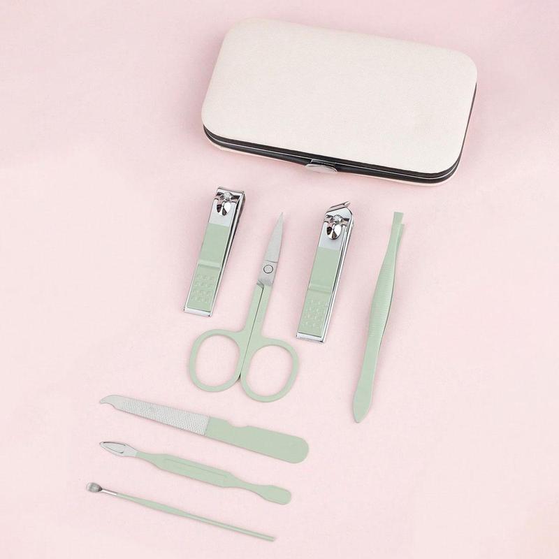 Compact Stainless Steel Nail Care Nail Clippers Set With Storage Case, 7pcs Portable Manicure Set, Professional Manicure Tool for Women & Men, Nail Art & Nail Care Tool, Nail Care Products, Christmas Gift