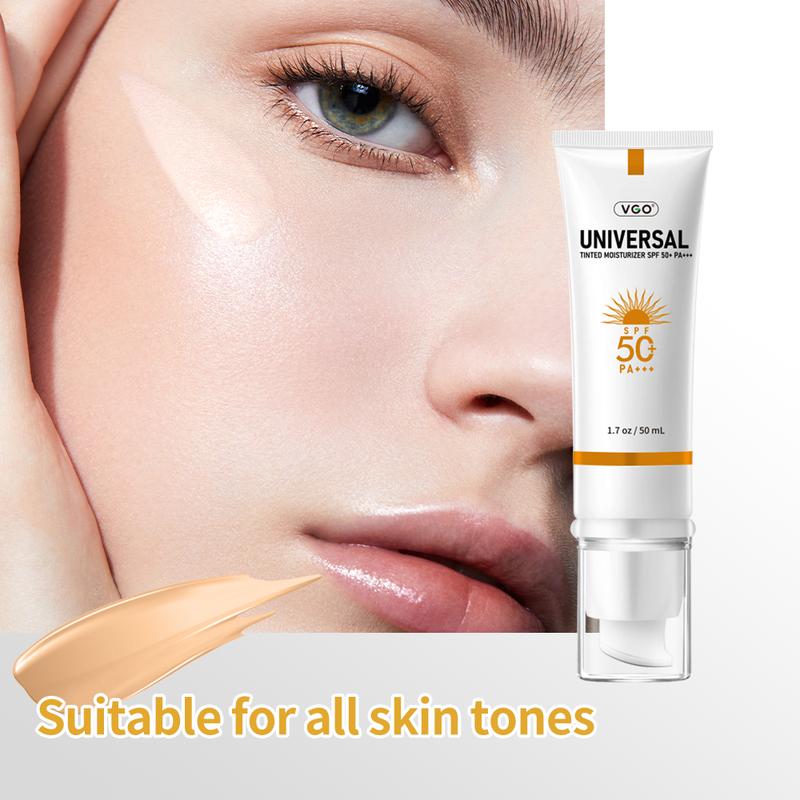 VGO Moisturizing Sun Cream SPF 50 PA+++ 48g Facial Skincare Sunscreen Makeup-A1 Lightweight Radiant Case Lactic Radiance Comfort