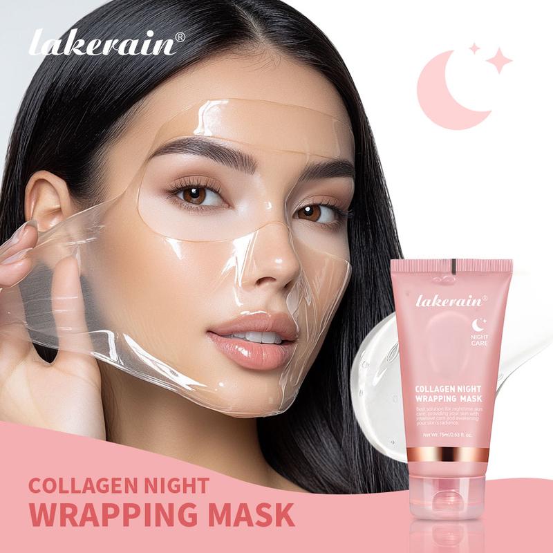 Lakerain Collagen Overnight Wrapping Peel Off Facial Mask - Hydrating Care, Reduce Dullness - Hydrolyzing Collagen