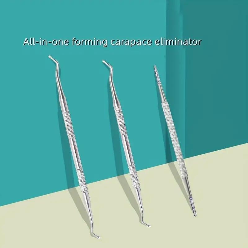 Professional Dual-ended Ingrown Toenail Lifter & Cleaner, 3pcs Stainless Steel Nail Trimmer Double Head Nail Scraper Nail Clippers Toe Fixer Pedicure Nail Tool Set, Nail Art Tool