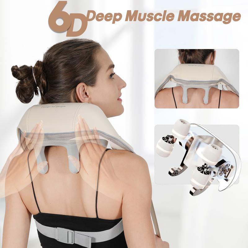 The sixth generation shoulder and neck massager features a wireless back design and a trapezius waist, making it an ideal gift for warmth and comfort