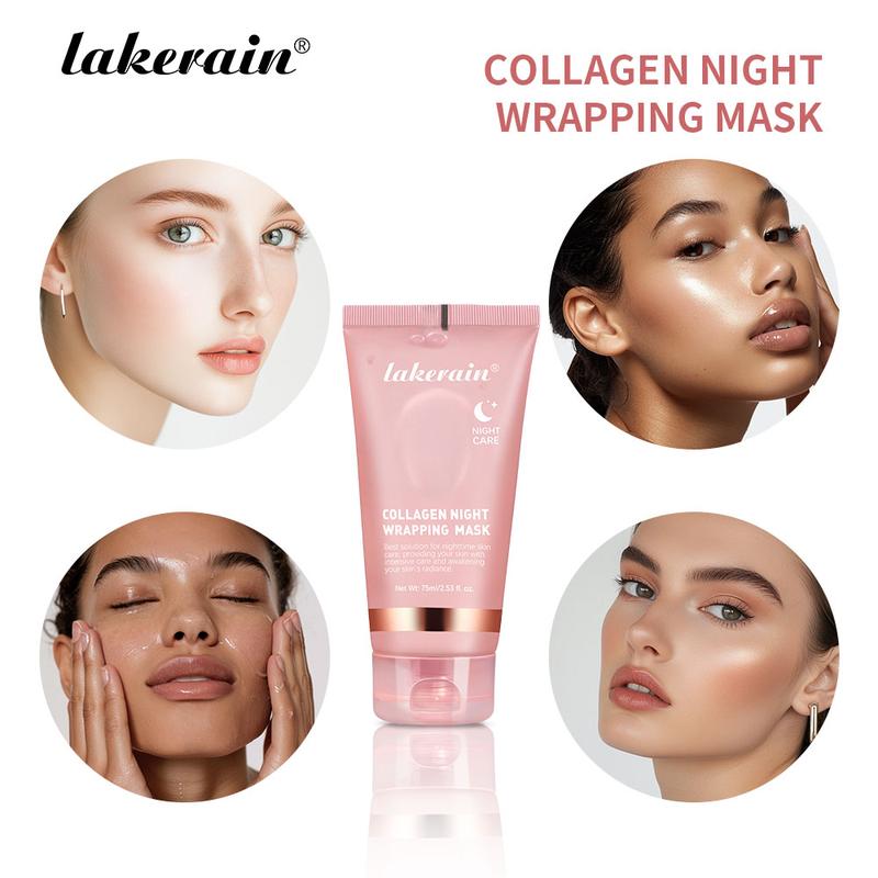 Lakerain Collagen Overnight Wrapping Peel Off Facial Mask - Hydrating Care, Reduce Dullness - Hydrolyzing Collagen