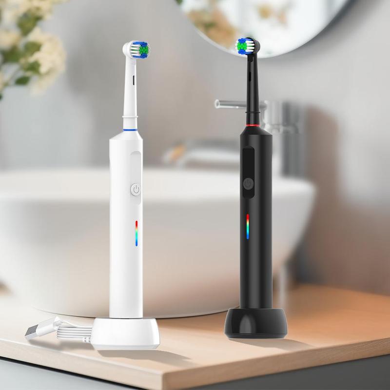 Electric Toothbrush Set 4 Replacement Brush Head, 1 Box Rechargeable Smart Rotating Electric Toothbrush, Oral Care Product, Christmas Gift