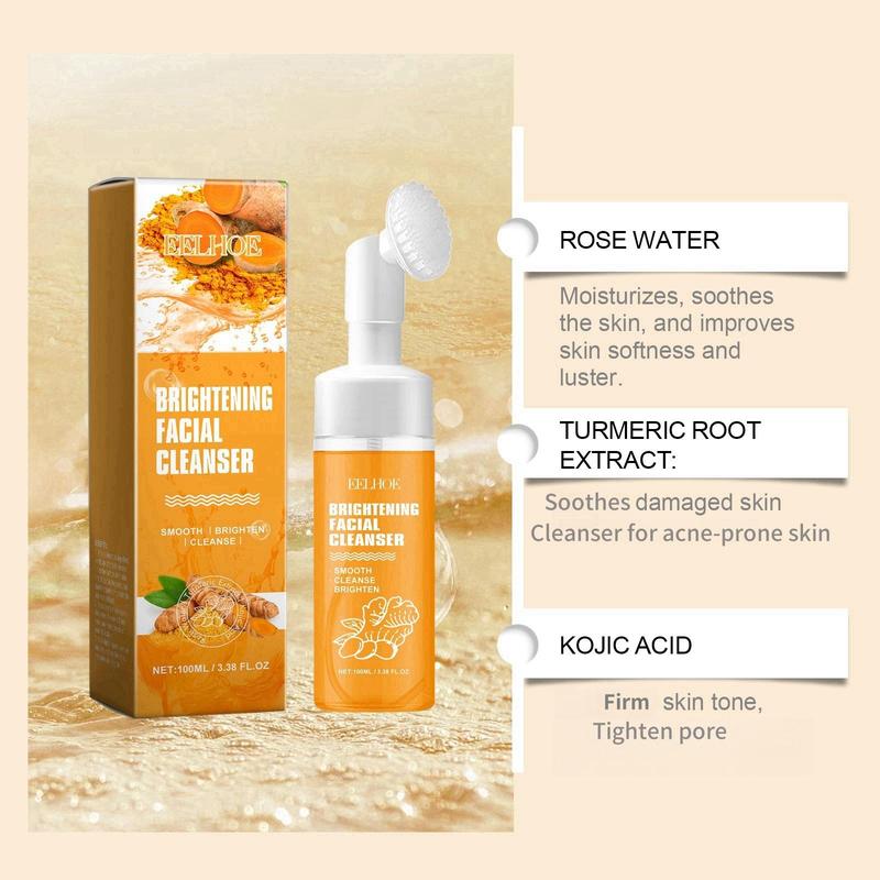 Turmeric Brightening Facial Cleanser, 2 Counts set Deep Cleansing Hydrating Facial Cleanser, Refreshing Oil Control Facial Cleansers for Women & Men, Christmas Gift