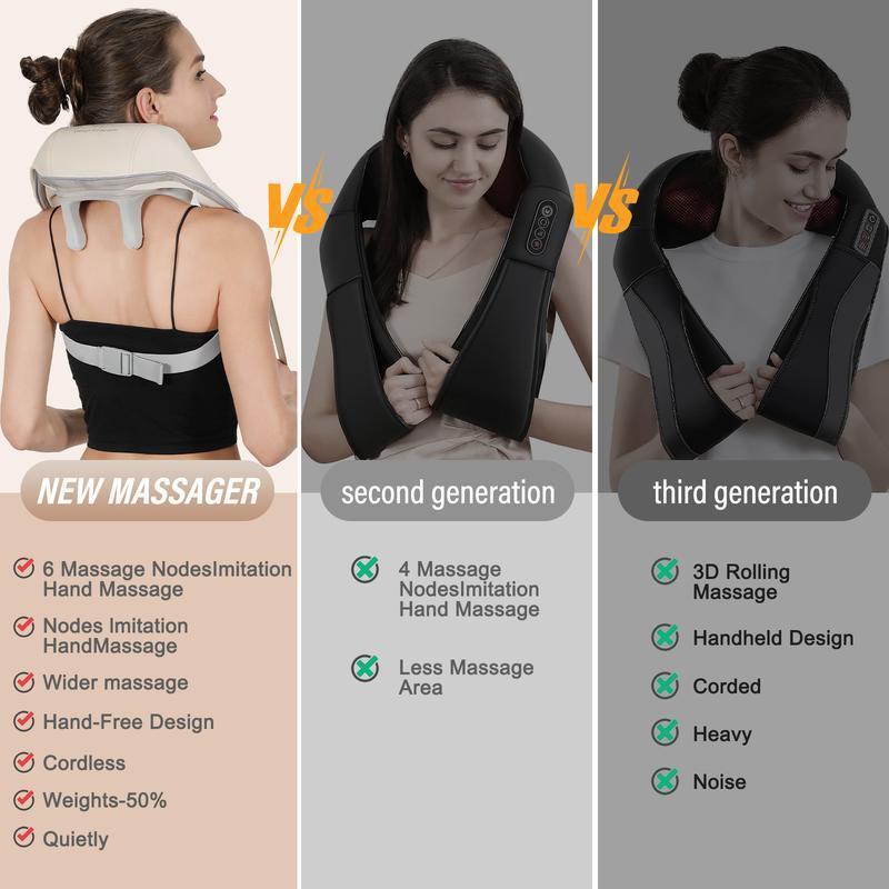 The sixth generation shoulder and neck massager features a wireless back design and a trapezius waist, making it an ideal gift for warmth and comfort