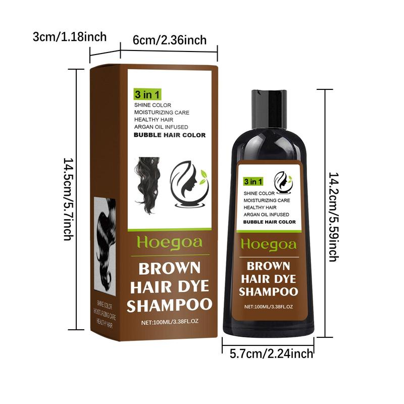 100ml Brown Hair Shampoo, Natural Extracts Hair Dye Shampoo, Hair Care & Styling Product For Men & Women