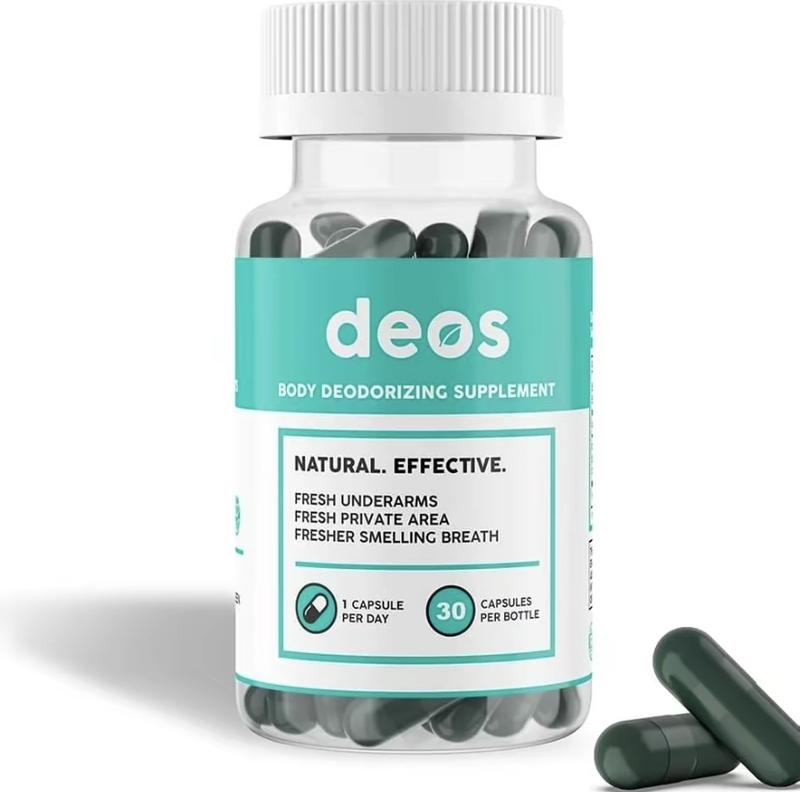 DEOS Internal Deodorant Supplement- Full Body Deodorizer for Gut Health, Skin Health, Detox & Digestion Support- Natural Odor Control Chlorophyll vitamin for Head- to-Toe Freshness