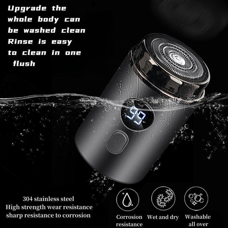 Electric Razor for Men, Mini-Shave Portable Electric Shaver, Pocket Size Portable Shaver Wet and Dry Mens Razor, One-Button Use, USB Mini Shaver Charging Suitable for Home, Car, Travel Comfort