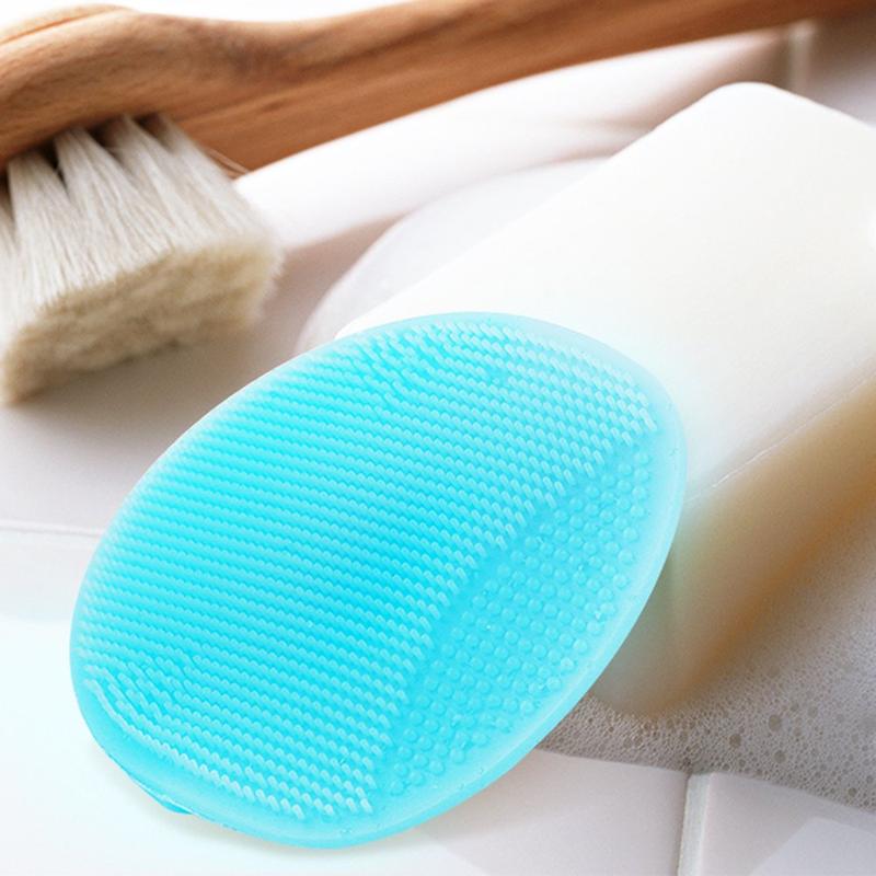 Super Soft Silicone Face Cleanser and Massager Brush Manual Facial Cleansing Brush Handheld Mat Scrubber for Sensitive, Delicate, Dry Skin (Pack of 4)