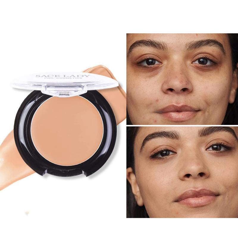 Waterproof full coverage concealer makeup kit with primer sponge-matte liquid foundation for face, eye, and acne scar cover