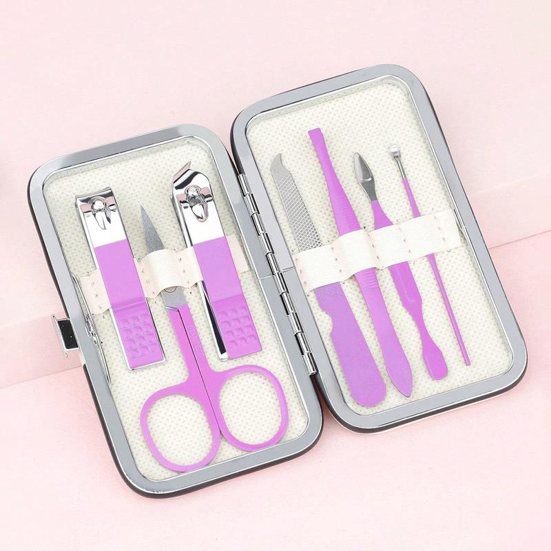 Compact Stainless Steel Nail Care Nail Clippers Set With Storage Case, 7pcs Portable Manicure Set, Professional Manicure Tool for Women & Men, Nail Art & Nail Care Tool, Nail Care Products, Christmas Gift