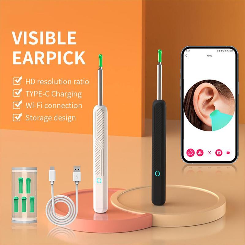 Ear Wax Removal Tool Set, 1 Set Wireless Ear Wax Removal Tool with Camera & Light, Rechargeable Ear Cleaning Tool for iOS & Android