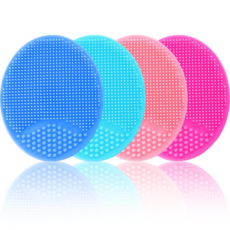 Face Scrubber, Silicone Facial Cleansing Brush, Exfoliating & Massaging, 4 Pack Gift for Deep Cleaning Skin Care - Gentle