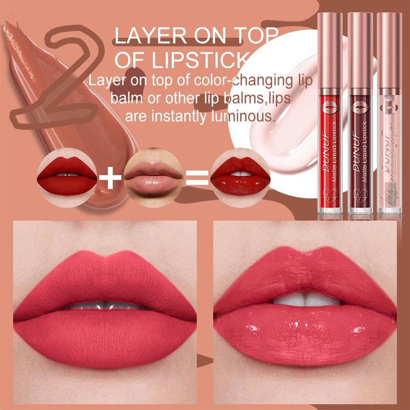 Long-lasting Matte Lip Gloss, 1 Count Waterproof Moisturizing Lip Oil, Non-stick Cup Non-fading Lipstick, Perfect Gift for Women