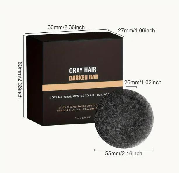 Gray Hair Mane Gray Reverse Bar for Unisex,Man Gray Hair Reverse Bar, Shampoo White Hair Reverse Soap, Black Hair Shampoo Bar for Hair Darkening