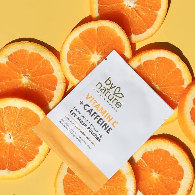 By Nature Skincare From New Zealand Vitamin C And Caffeine Eye Mask Patches To Brighten And Hydrate Skin - 5 Pack