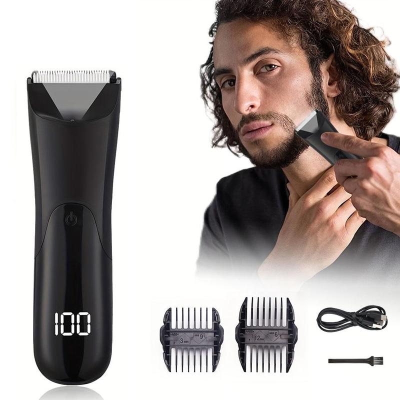 Electric Body Hair Trimmer Kit, 1 Box USB Rechargeable Hair Clipper with LED Spotlight, Men's Grooming Kit, Personal Care Appliances, Christmas & Winter & New Year Gift