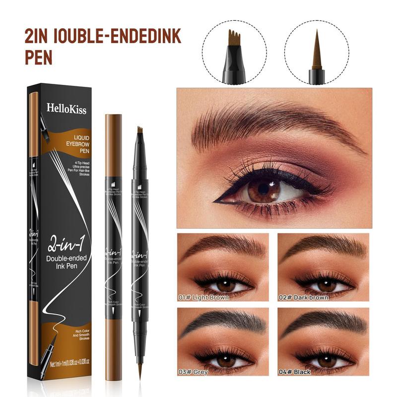 [BlackFriday Deal] Cuved Eyebrow Pen, 2-in-1 Long Lasting Eyebrow Pencil  Nature Eye Brown Makeup Tool For Women Daily Cosmetic with Fork-Tip eyebrow pen