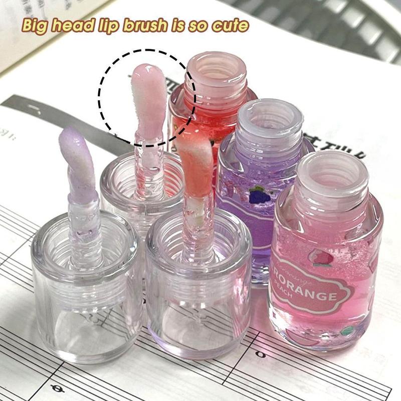 Fruit Flavor Lip Gloss, Moisturizing Lip Glaze, Long Lasting Glossy Tinted Lip Oil Lipstick, Hydrating Lip Care Cosmetic for Girls & Women