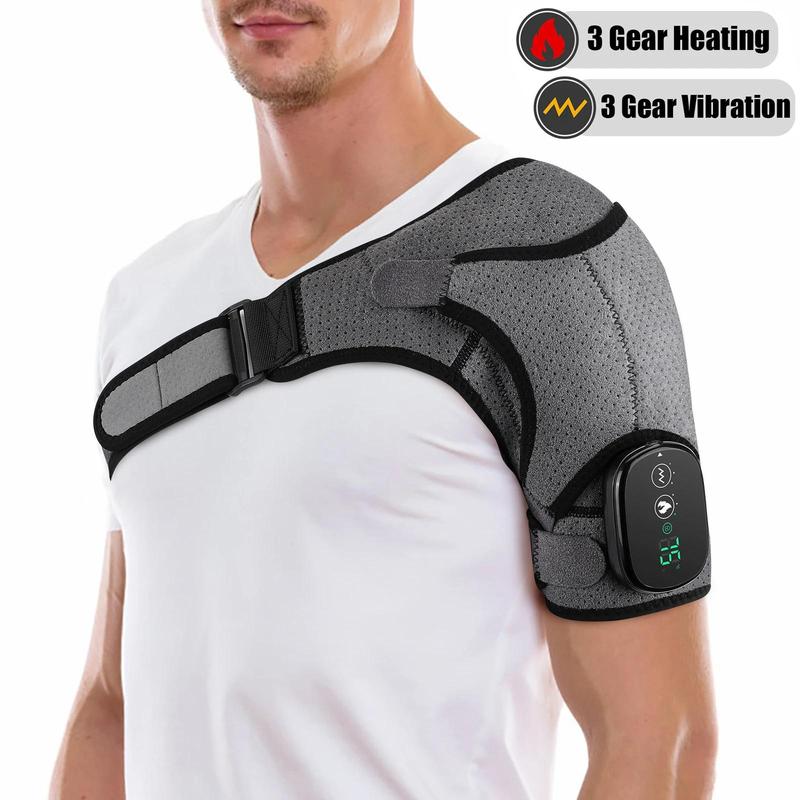 Heating Vibration Massager Shoulder Pad, Handheld Shoulder Massage Device with Touch Screen Controller, Portable Heating Shoulder Massager for Home & Travel, Christmas, Christmas Gift