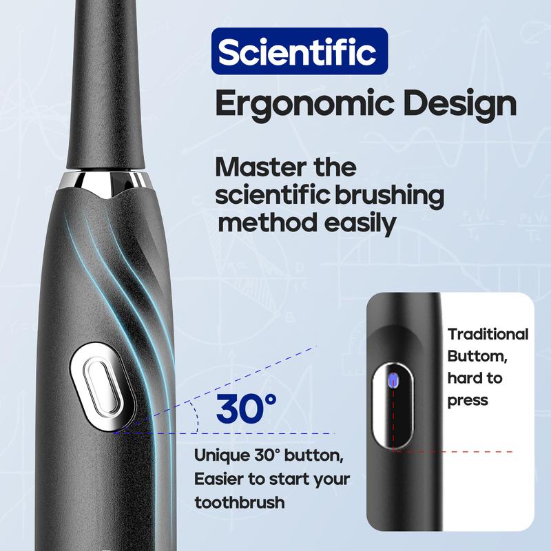 SEAGO Electric Toothbrush with 10 Brush Heads,Travel Toothbrush with Travel Case and Toothbrush Holder,Smart Toothbrush with Timer for Adults SG-2316