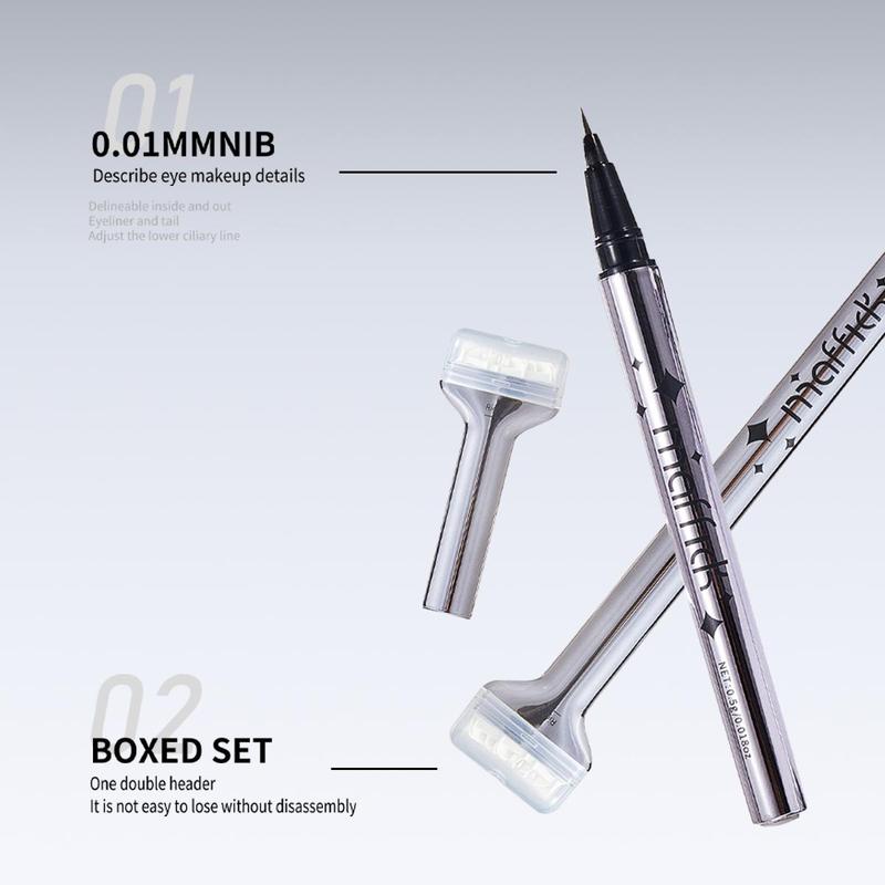 2 in 1 Eyeliner & Eyeliner Stamp, 1 Box Waterproof Long Lasting Liquid Eyeliner Pen & Eyeliner Stamp, Professional Eye Makeup Tool for Women