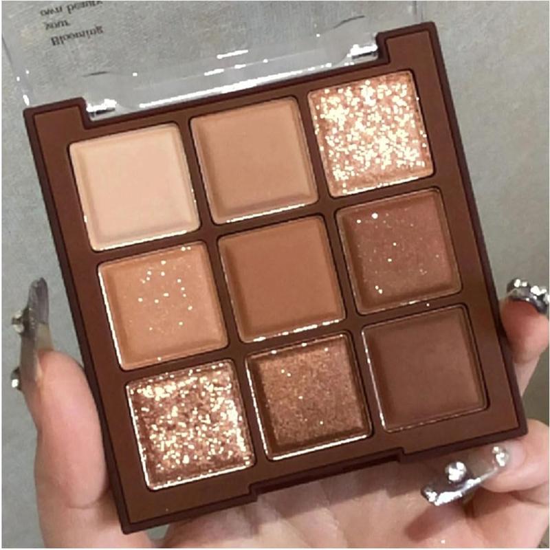 Neutral Brown Eye Shadow palette- Rose Gold Dark Brown Eyeshadow Palette Colorful 9 Colors, Matte Shimmer Highly Pigmented Nude Eyeshadow Palette Makeup Naturing-Looking Long Lasting