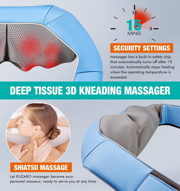 Back Massager, Shiatsu Neck Massager with Heat, Electric Shoulder Massager, Best Christmas Gift ,Deep Tissue 4D Kneading Massage Pillow for Use at Home, Office, Car- Best Gifts for Women Men Mom Dad-Christmas surprise