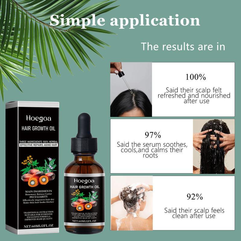 Hoegoa Rosemary & Batana Oil -Blended with Jojoba & Argan Oil-100% Organic Essential OilforHair Haircare Daily Repairing Restore Moisture Vitamins