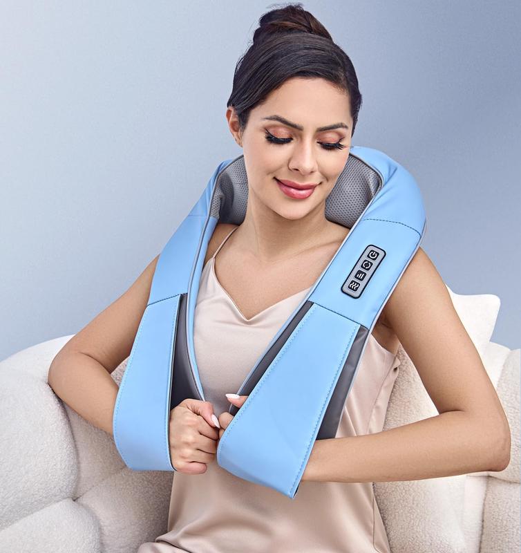 Back Massager, Shiatsu Neck Massager with Heat, Electric Shoulder Massager, Best Christmas Gift ,Deep Tissue 4D Kneading Massage Pillow for Use at Home, Office, Car- Best Gifts for Women Men Mom Dad-Christmas surprise