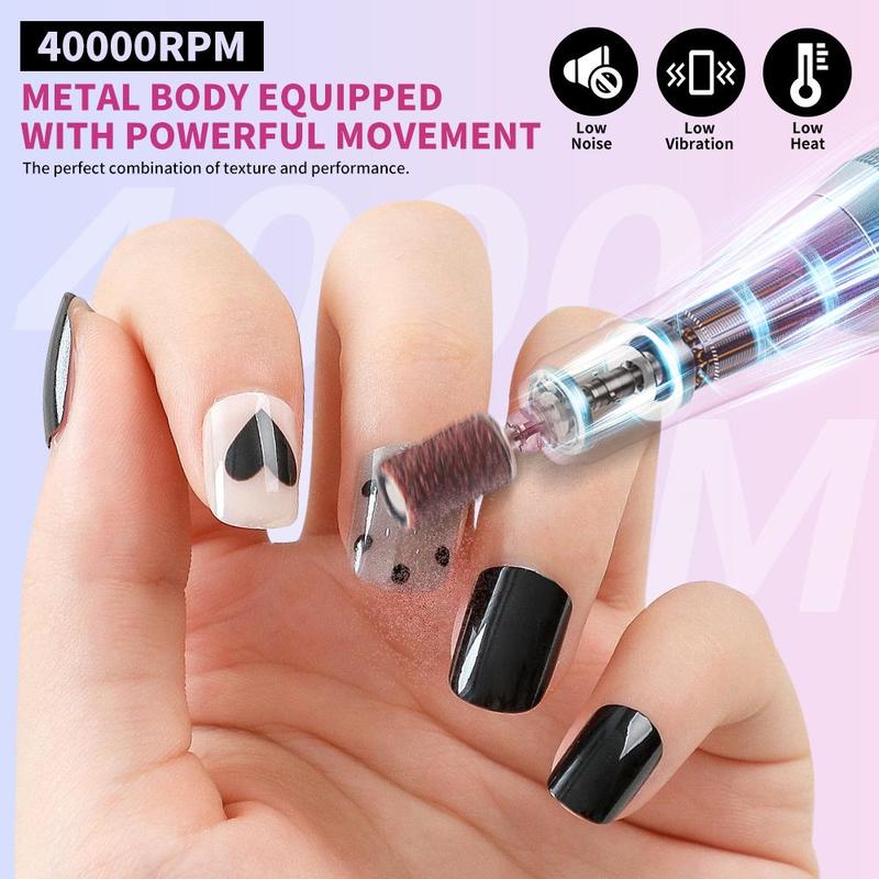 Professional Electric Nail Drill Machine, 1 Box 4000RPM Electric Nail File, Nail Polishing Tool, Manicure & Pedicure Tool for Home & Salon Use