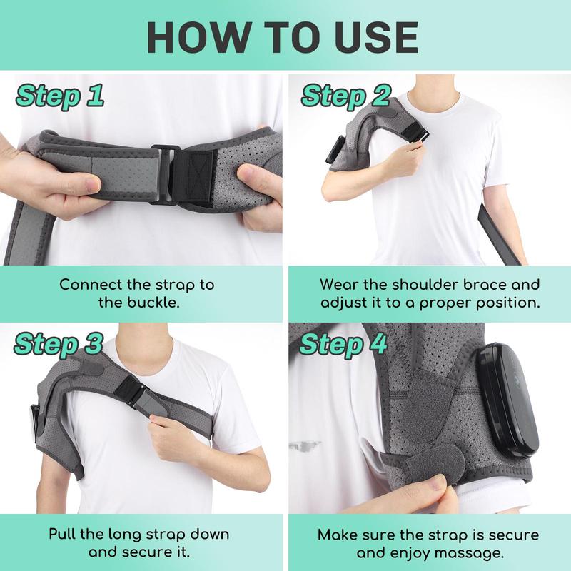 Heating Vibration Massager Shoulder Pad, Handheld Shoulder Massage Device with Touch Screen Controller, Portable Heating Shoulder Massager for Home & Travel, Christmas, Christmas Gift