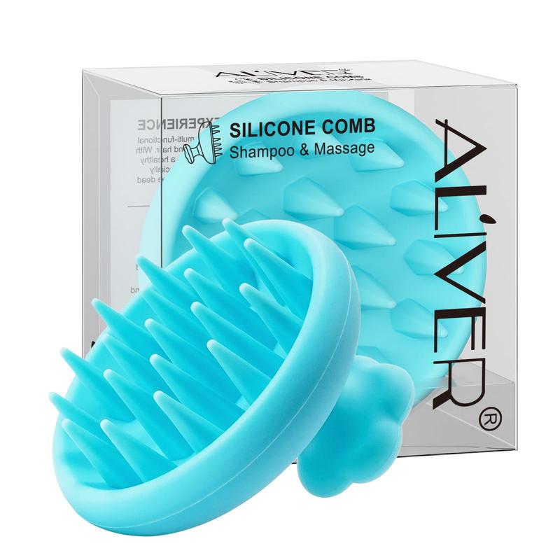 Silicone Scalp Massage Comb, Solid Color Soft Scalp Massager for Home & Travel, Hair Care & Styling Tool for Women & Men