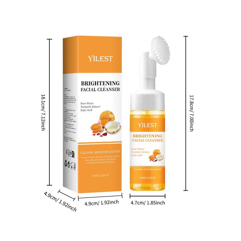 Turmeric Foaming Facial Cleanser, Turmeric Facial Cleanser, Turmeric Face Wash, Deep Cleansing Of Facial Bubble Skincare, Suitable for All Skin