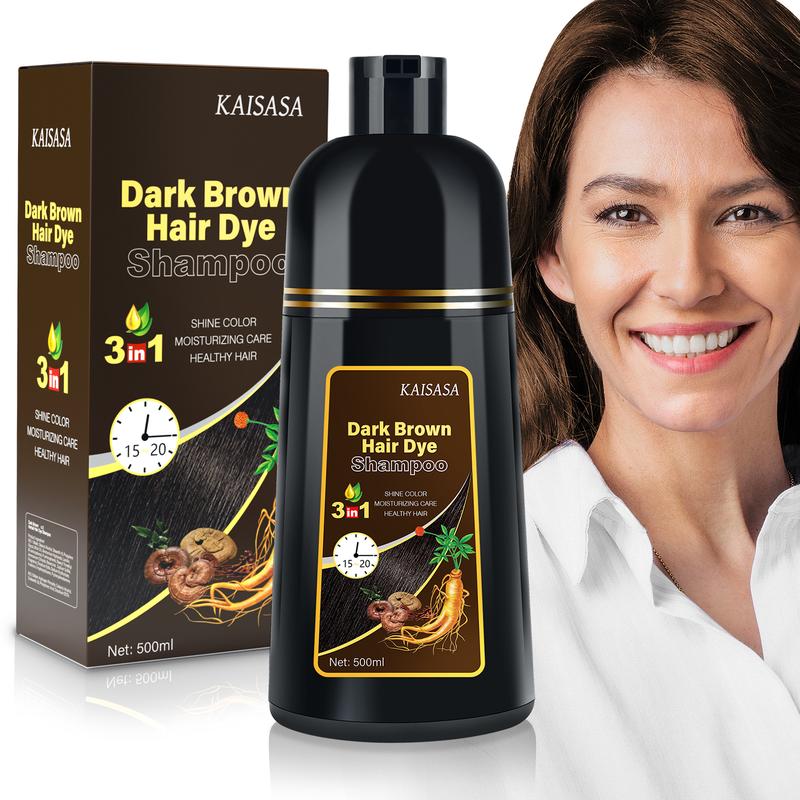 KAISASA Dark Brown Hair Dye Shampoo-Various colors available,3 in 1 Natural Hair Color Shampoo with Herbal Ingredients,Plant Haircare,  black hairdye