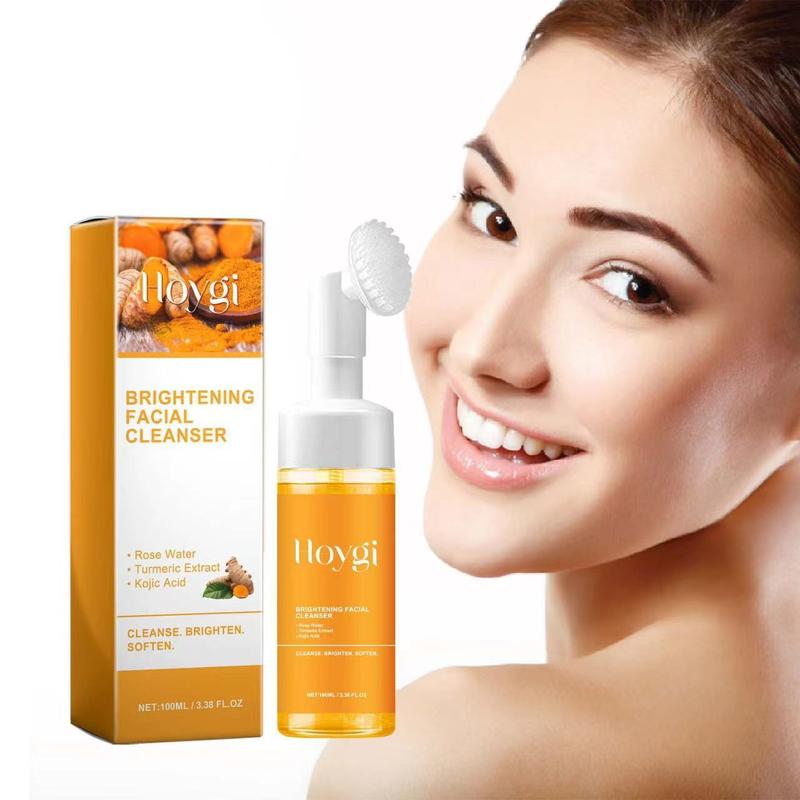 Hoygi Turmeric Cleanser deeply cleans facial skin, lightens acne marks, moisturizes and brightens skin