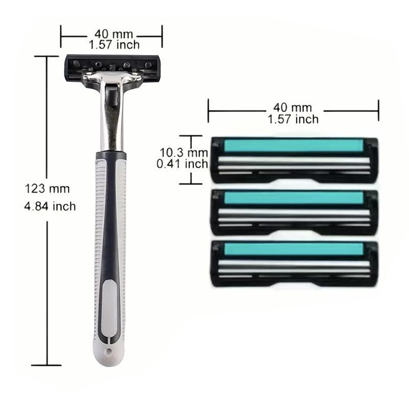 Manual Classic Razor, 1 Set Retro Wet Shaving Twin Bladed Safety Razor, Stainless Steel Blade Beard Shaver, Blade Razors with Handle for Shaving