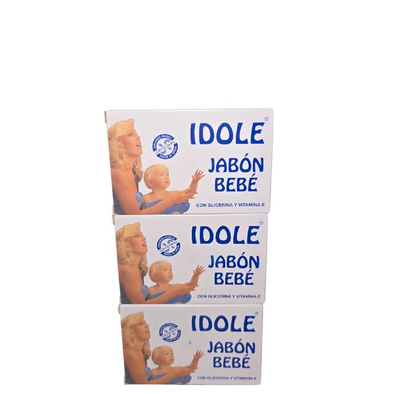 Idole savon Bebe avec glycerine et vitamin E 2.65 oz.  Skin Care pack of 3