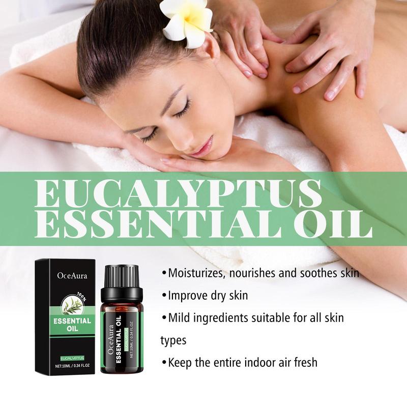 Eucalyptus Essential Oil (2 Counts set), Body Massage Oil, Moisturizing Body Care Oil for Men & Women, Skin Care Product for Home & Spa