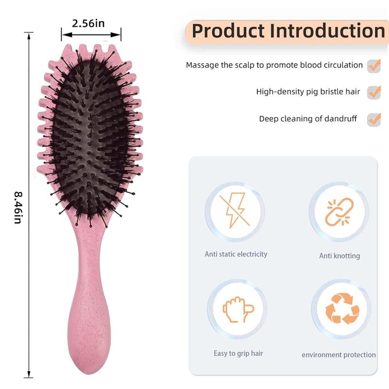 Curly Hair Brush,Curl Defining Brush,Curling Roll Comb Styling Define Edge Lift Boar Brush for Combing and Shaping Women's Wet Curls to Reduce Pulling (Purple)