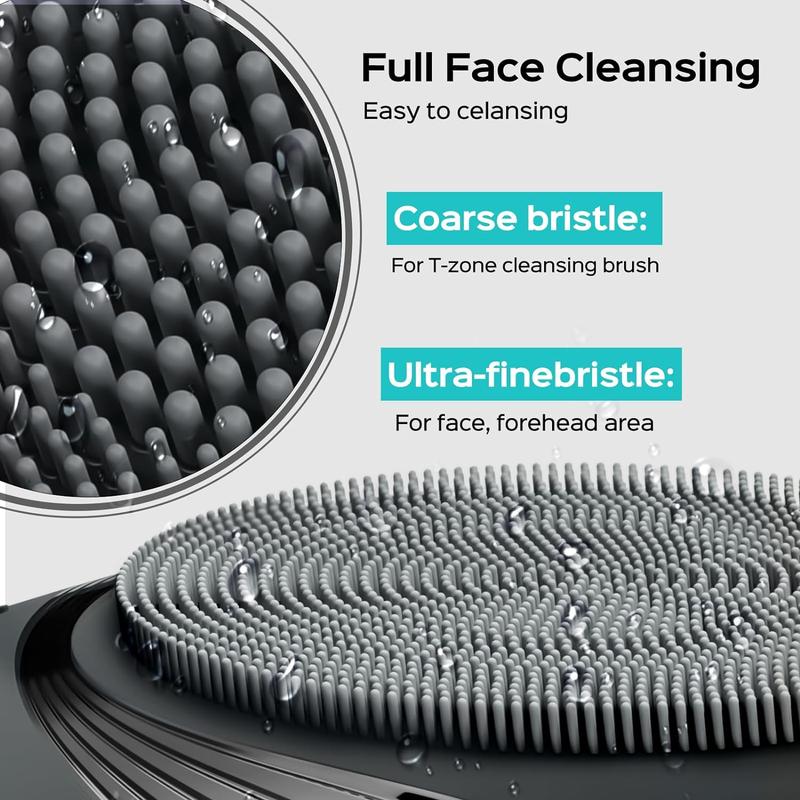 Facial Cleansing Brush Face Scrubber : Portable SiliconeRechargeable Face Wash Brush, 5 Cleansing Modes, Electric Deep Cleaning for Men & Women, Removing Blackhead, Exfoliating